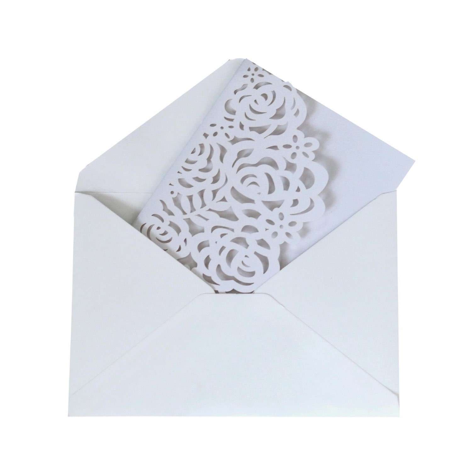 Holiday Greeting Card Celebration Invitation Marriage Card Laser Cut Rose Invitation Card